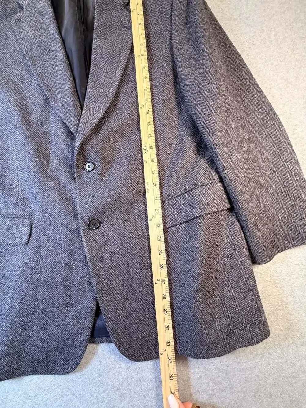 Towncraft Blazer Brown Wool Herringbone Tweed Sport Coat Jacket